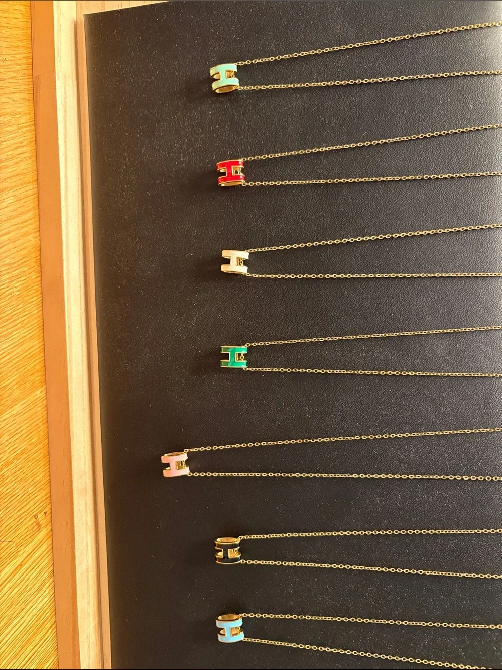 Stainless steel Pink Gold-Tone Medium Initial Pendant Necklace